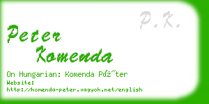 peter komenda business card